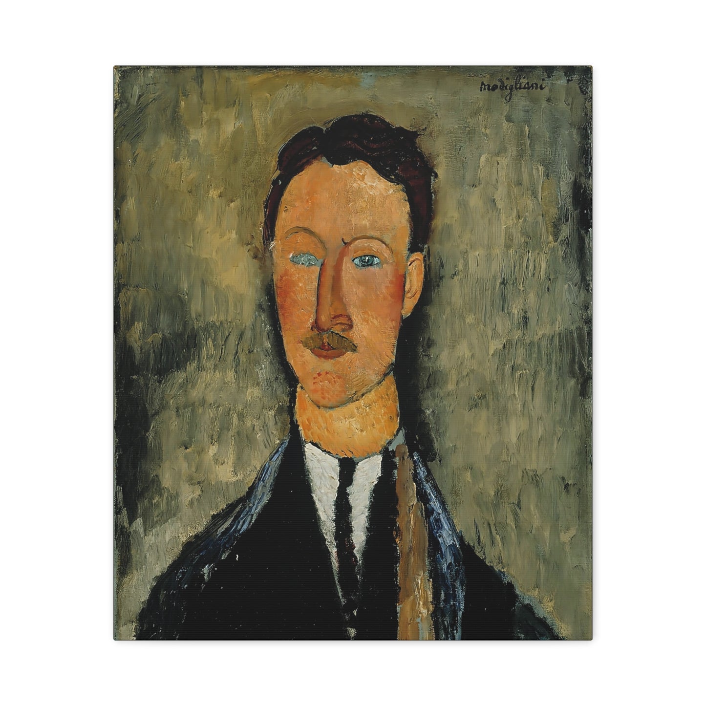 Portrait Of The Artist Léopold Survage (1918) by Amedeo Modigliani / Reproduction Fine Art sur Toile /  Epaisseur 3.2 cm - 1.25 inch