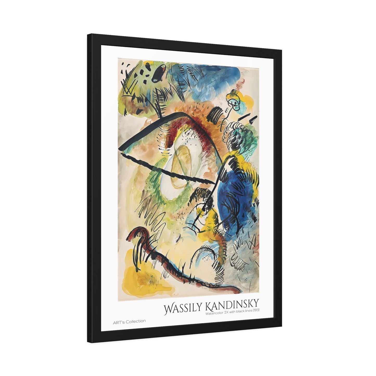 Watercolor IX with black lines (1913) by Wassily Kandinsky / Affiche Encadrée série ART's Collection