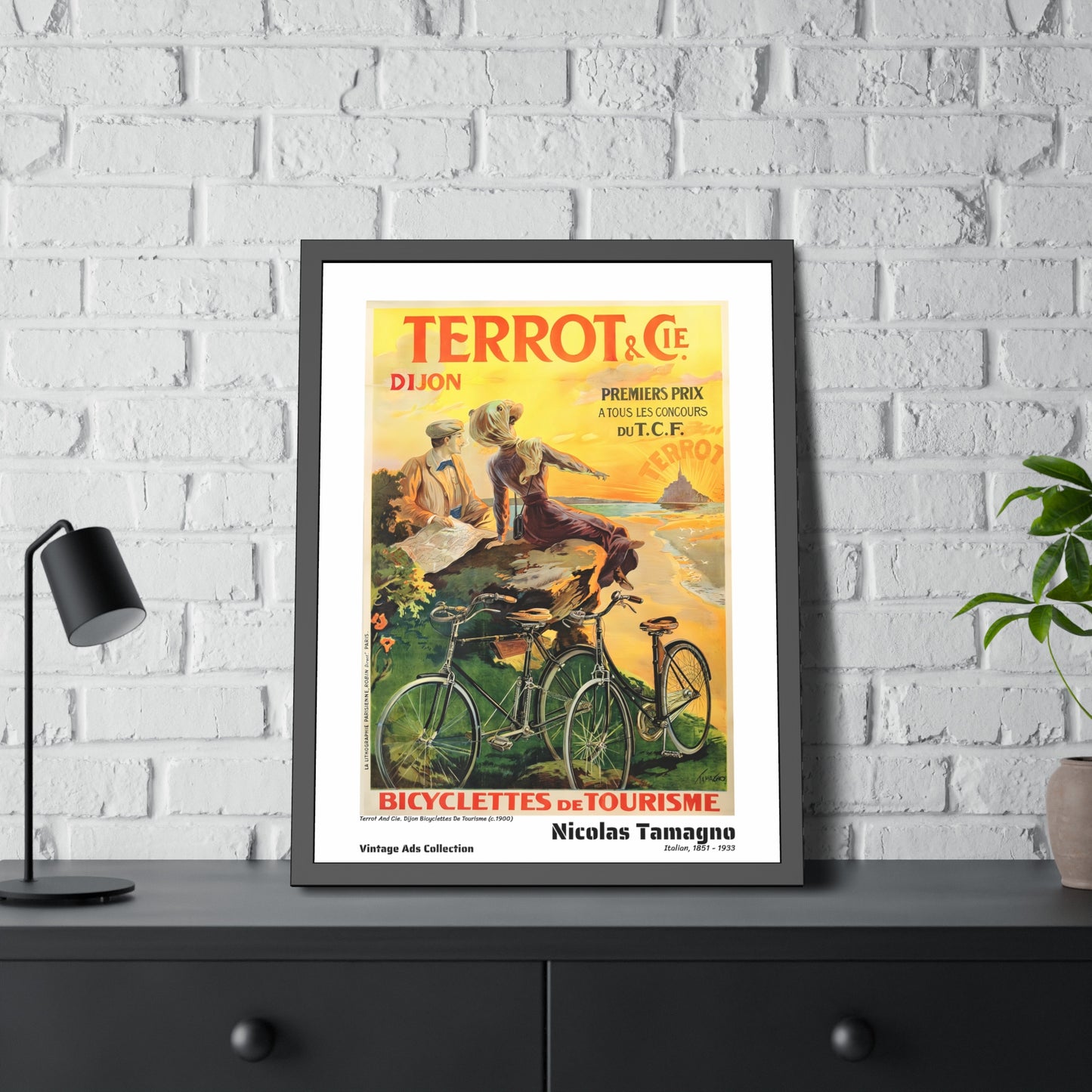Terrot And Cie. Dijon Bicyclettes De Tourisme (c.1900) by Nicolas Tamagno / Affiche Encadrée Série Vintage Ads Collection