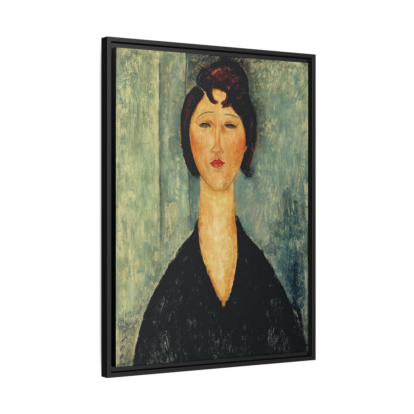 Portrait of a Young Woman (1918)  by Amedeo Modigliani / Toile encadrée sur caisse américaine