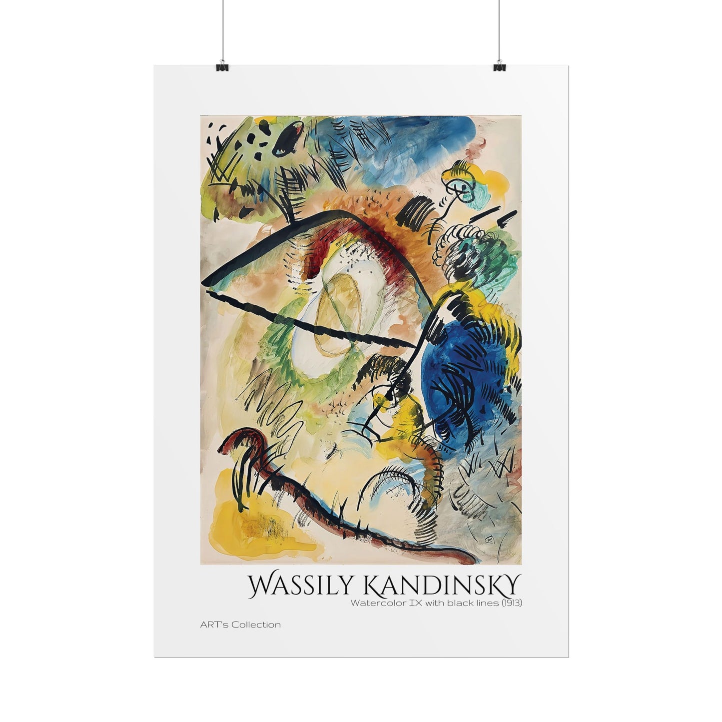 Watercolor IX with black lines (1913) by Wassily Kandinsky / Affiche imprimée - Série ART's Collection