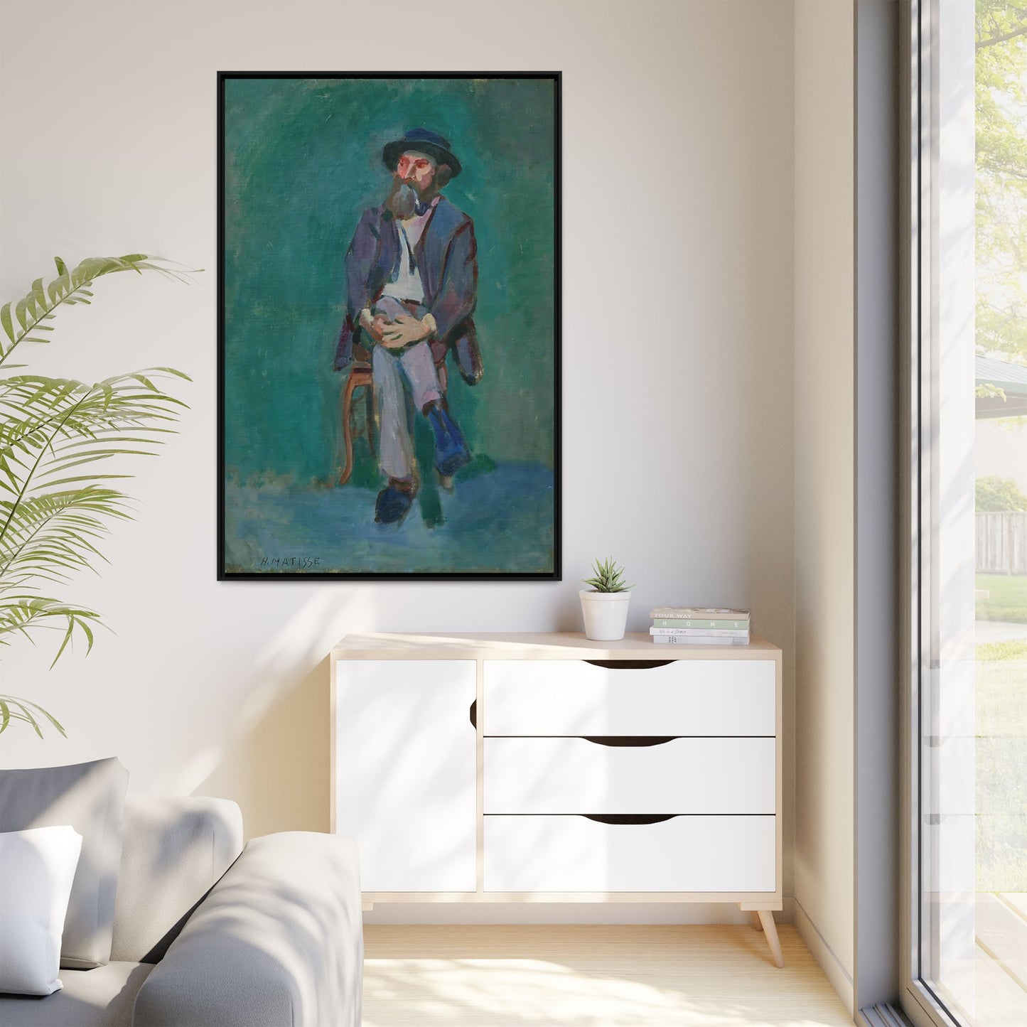 Homme assis (1900) by Henri Matisse / Toile encadrée sur caisse américaine