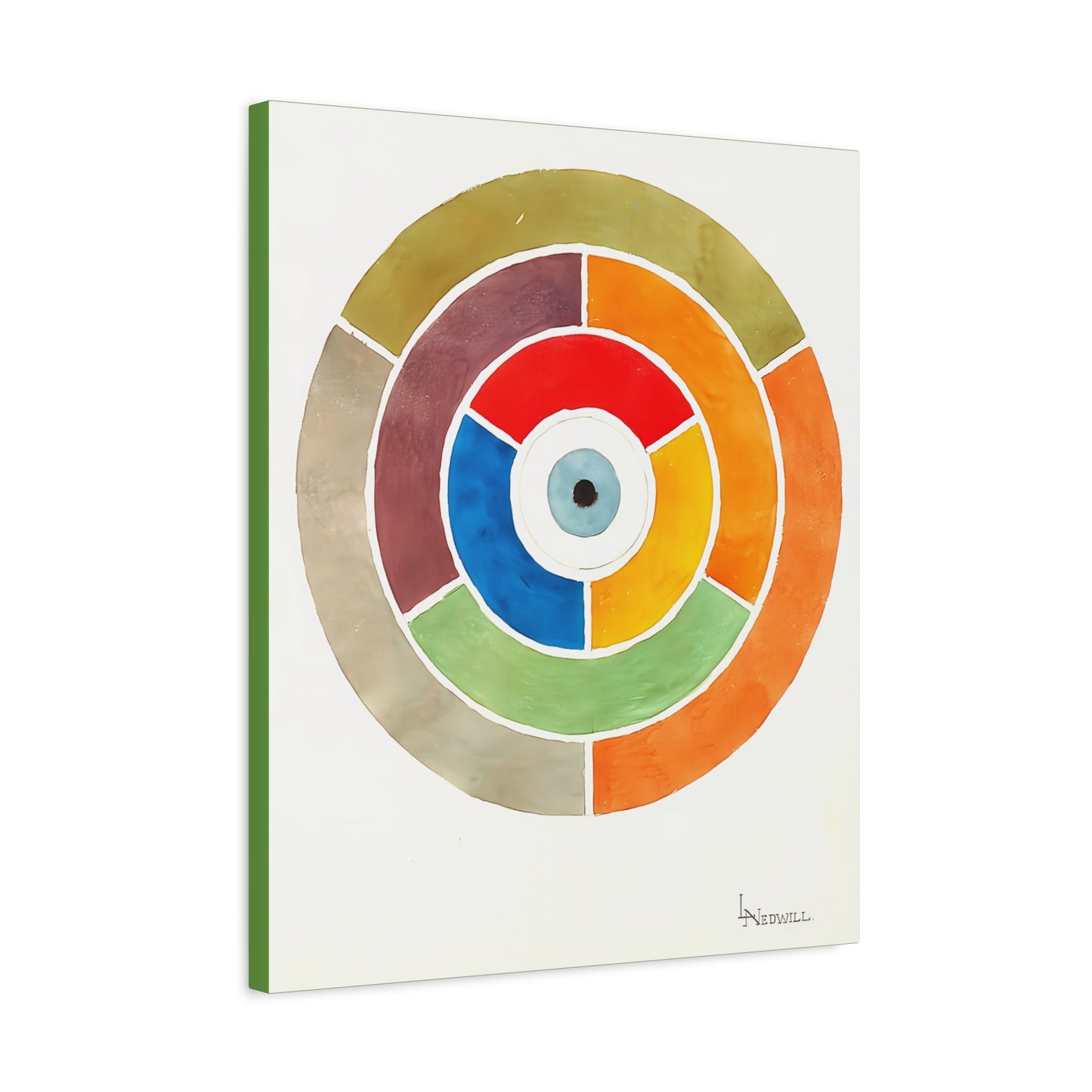 Disc Showing Primary Secondary and Tertiary Colors (ca 1900) by Elizabeth A. Nedwill / Reproduction Fine Art sur Toile /   3.2 cm-1.25 inch