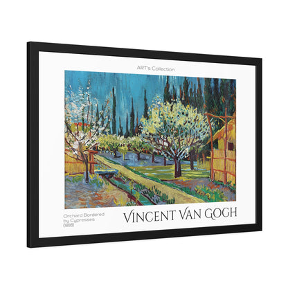 Orchard Bordered by Cypresses (1888) by Vincent Van Gogh / Affiche Encadrée série ART's Collection