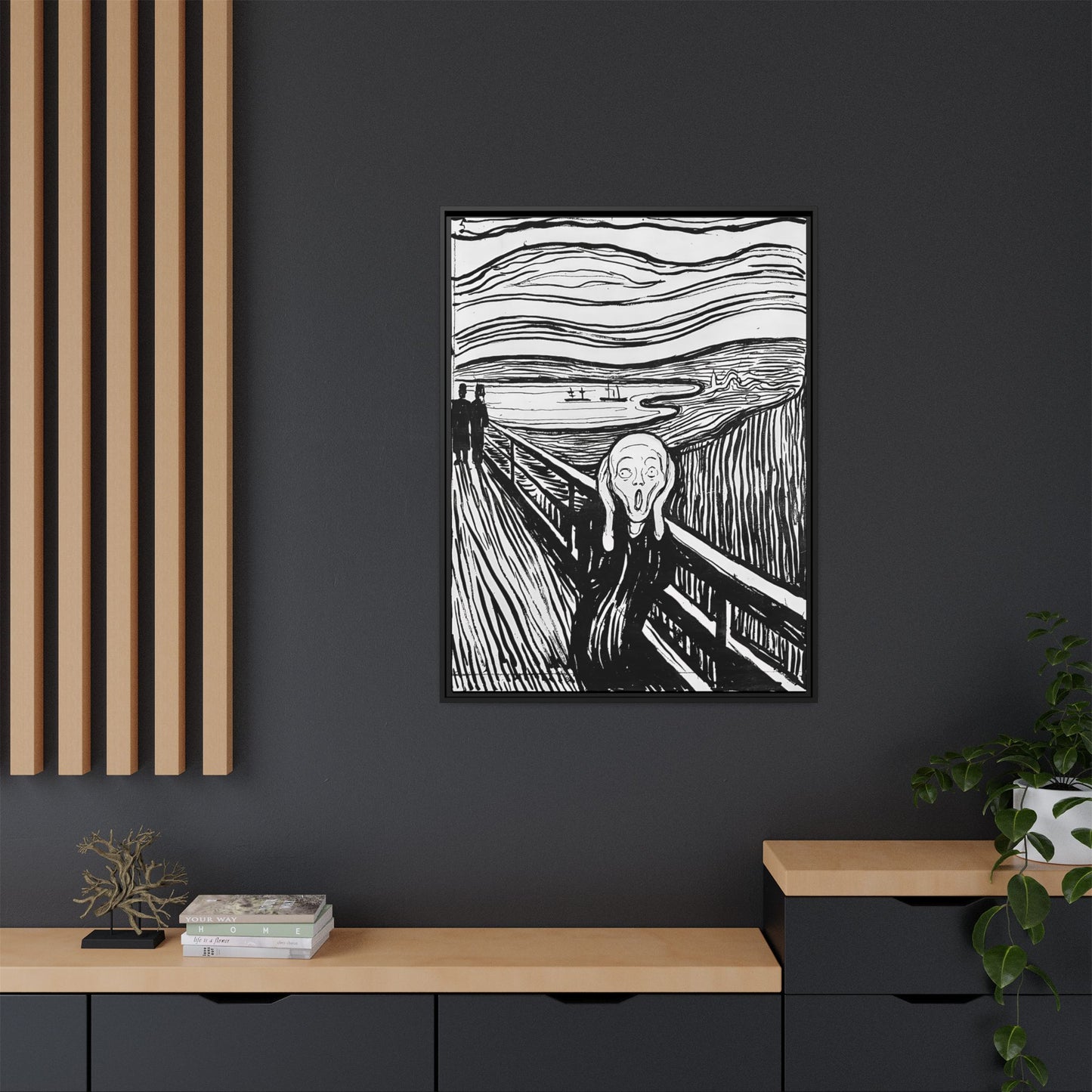 The Scream (1895) by Edvard Munch  / Toile encadrée sur caisse américaine