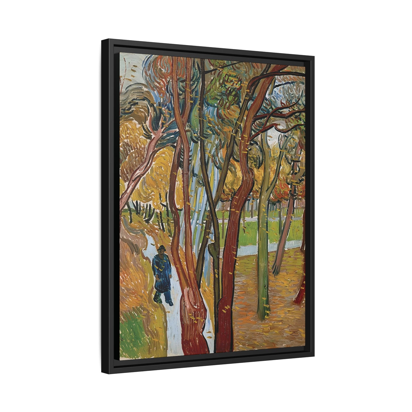 The garden of Saint Paul's Hospital (The fall of the leaves) by Vincent van Gogh / Toile encadrée sur caisse américaine
