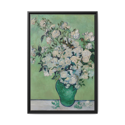 Roses (1890) by Vincent van Gogh / Toile encadrée sur caisse américaine
