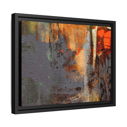Tableau Beaux Arts Anthracite & Orange "Série Sign Collections" / Toile encadrée sur caisse américaine