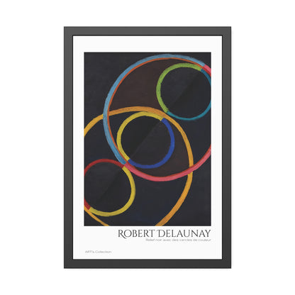 Relief noir avec des cercles de couleur by Robert Delaunay / Affiche Encadrée série ART's Collection