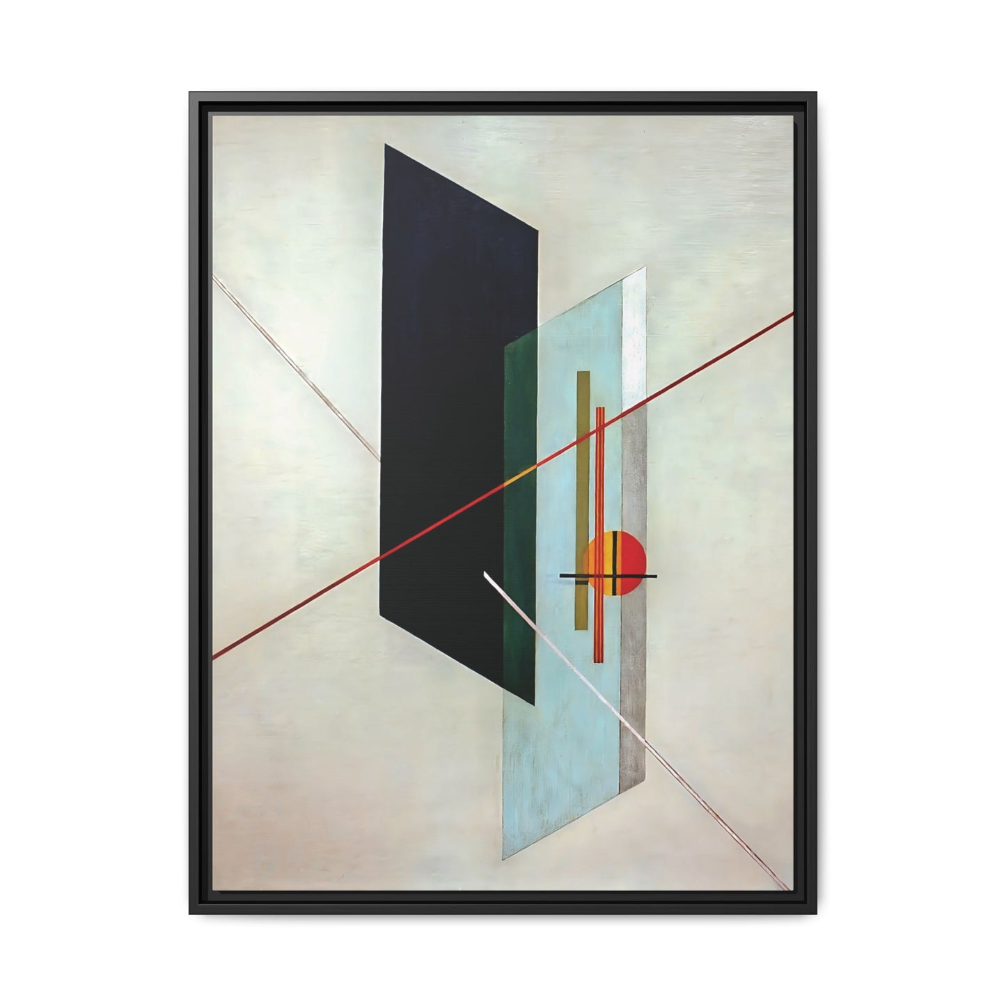 A IX (1923) by László Moholy-Nagy  / Toile encadrée sur caisse américaine