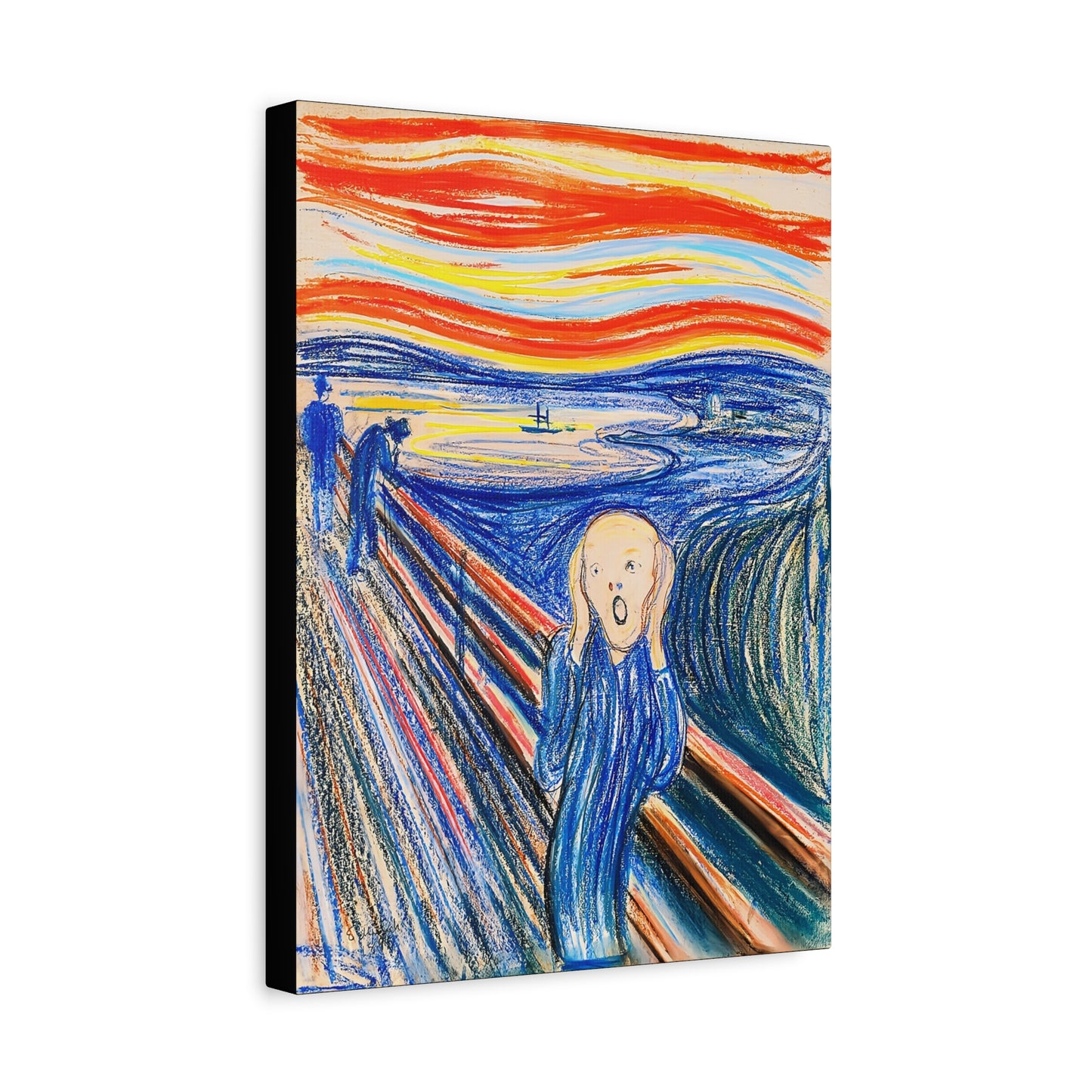 The Scream (1895) color version by Edvard Munch / Reproduction Fine Art sur Toile / Epaisseur 3,2cm - 1'25 po