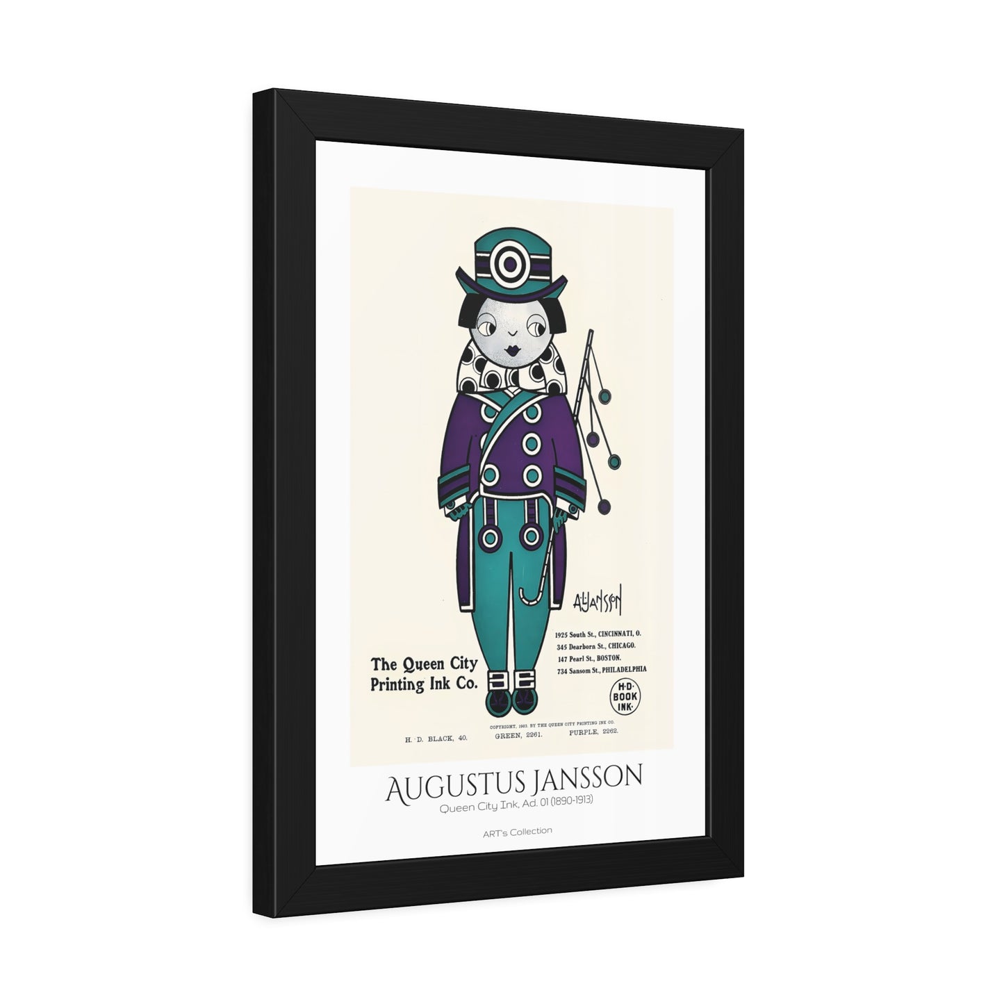 Queen City Ink, Ad. 01 (1890-1913) by Augustus Jansson  / Affiche Encadrée série ART's Collection