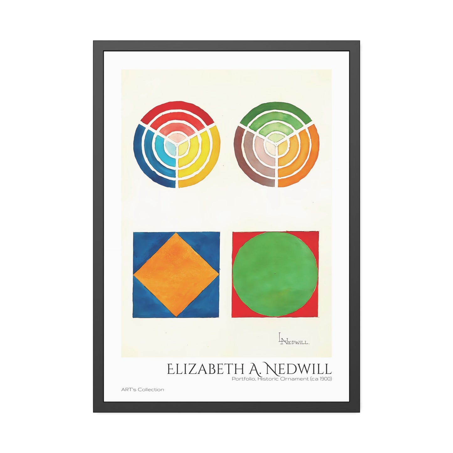 Portfolio, Historic Ornament (ca 1900) by Elizabeth A. Nedwill / Affiche Encadrée série ART's Collection