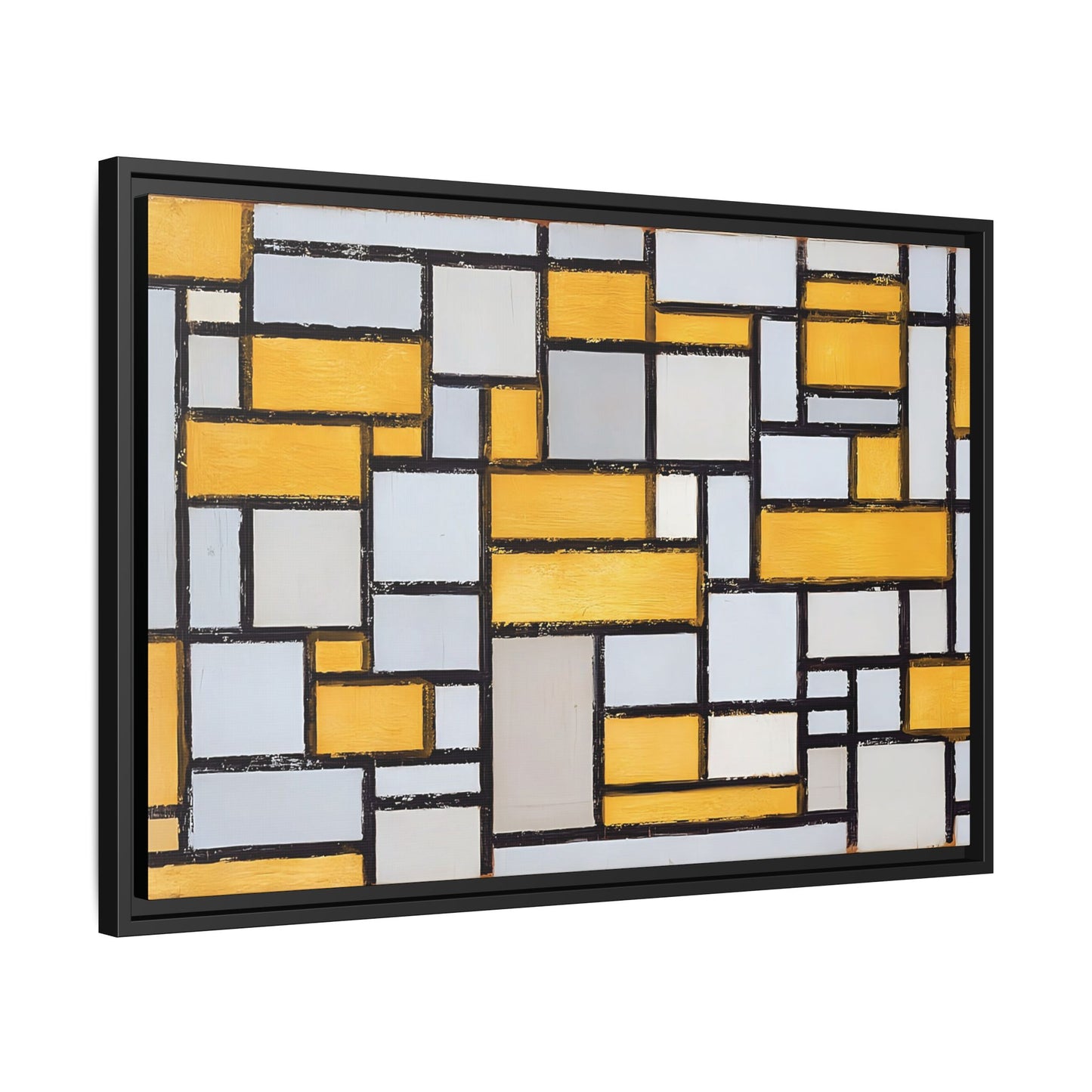 Composition with Grid 1 (1918) by Piet Mondrian  / Toile encadrée sur caisse américaine