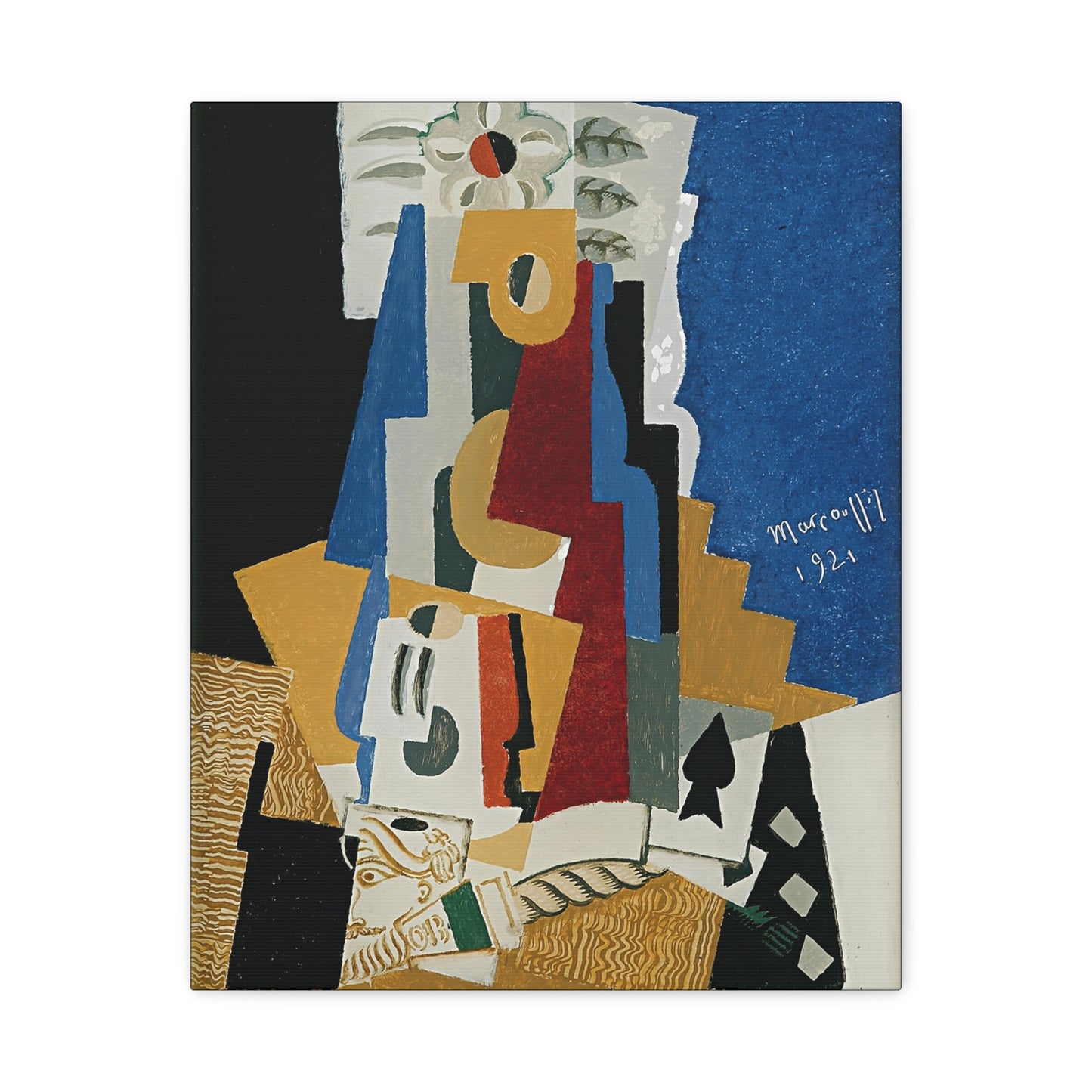 Nature Morte à L'as De Pique by Louis Marcoussis  / Reproduction Fine Art sur Toile /  Epaisseur 3.2 cm - 1.25 inch