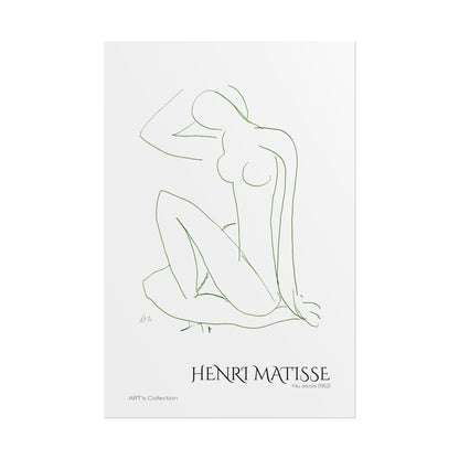 Nu assis (1952) version verte by Henri Matisse / Affiche imprimée - Série ART's Collection