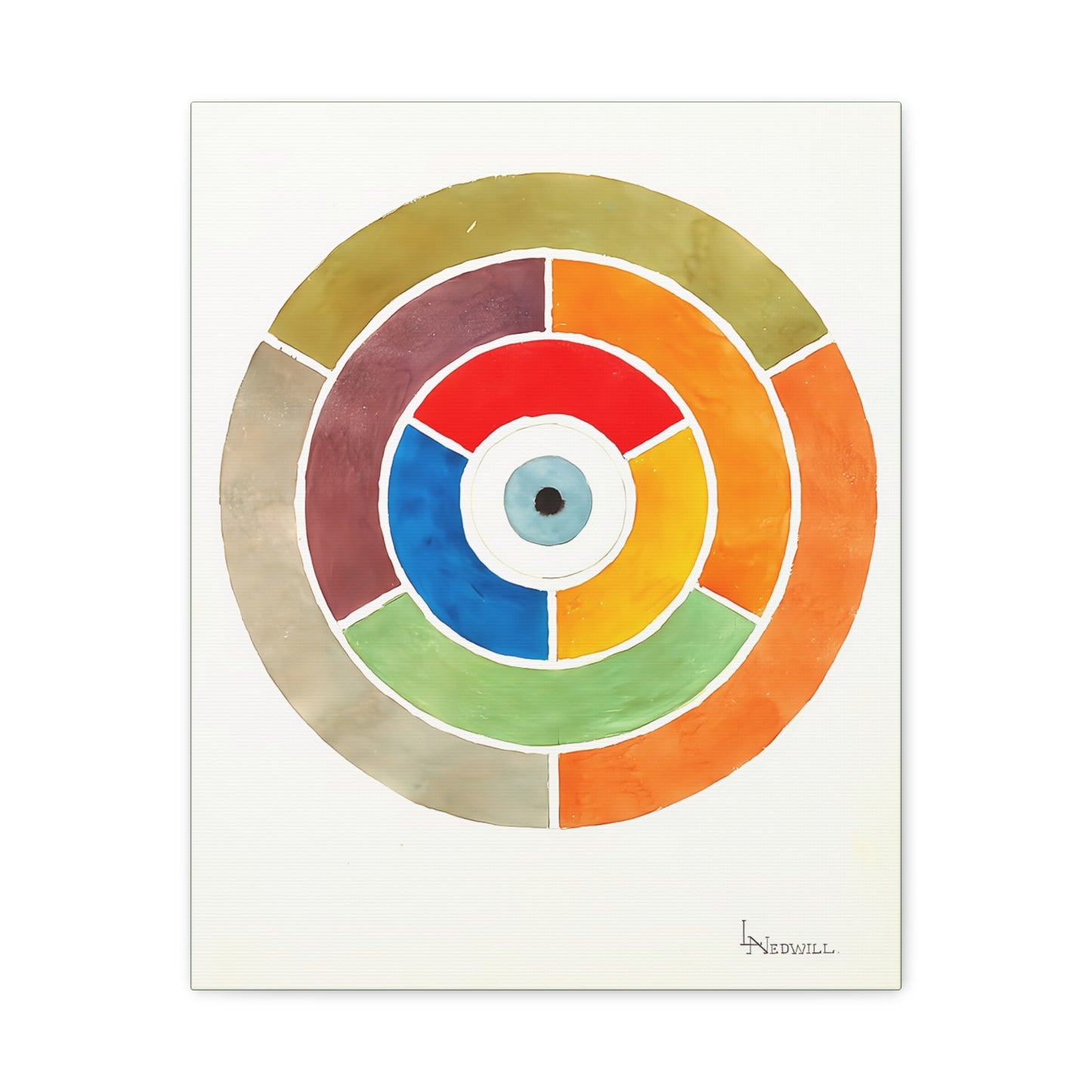 Disc Showing Primary Secondary and Tertiary Colors (ca 1900) by Elizabeth A. Nedwill / Reproduction Fine Art sur Toile /   3.2 cm-1.25 inch