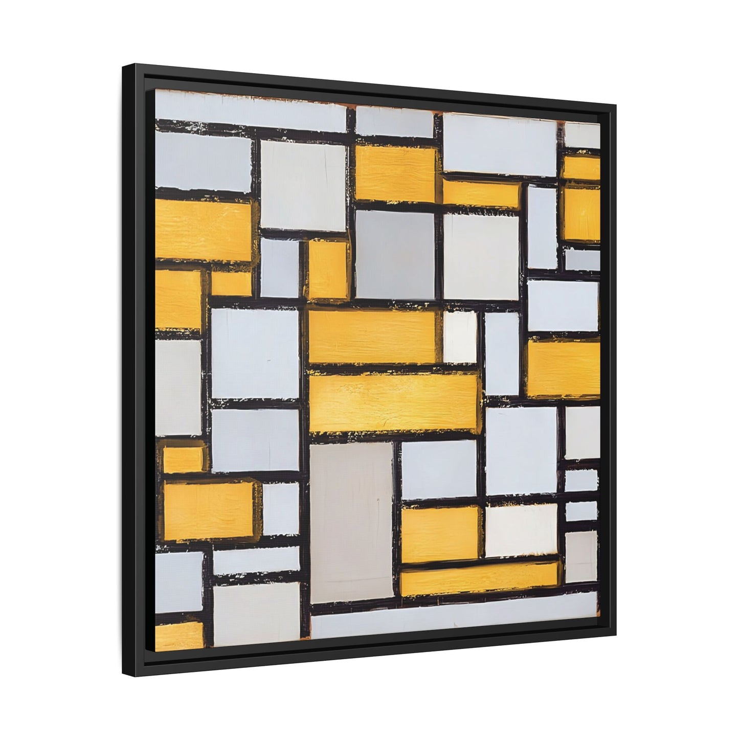 Composition with Grid 1 (1918) by Piet Mondrian  / Toile encadrée sur caisse américaine