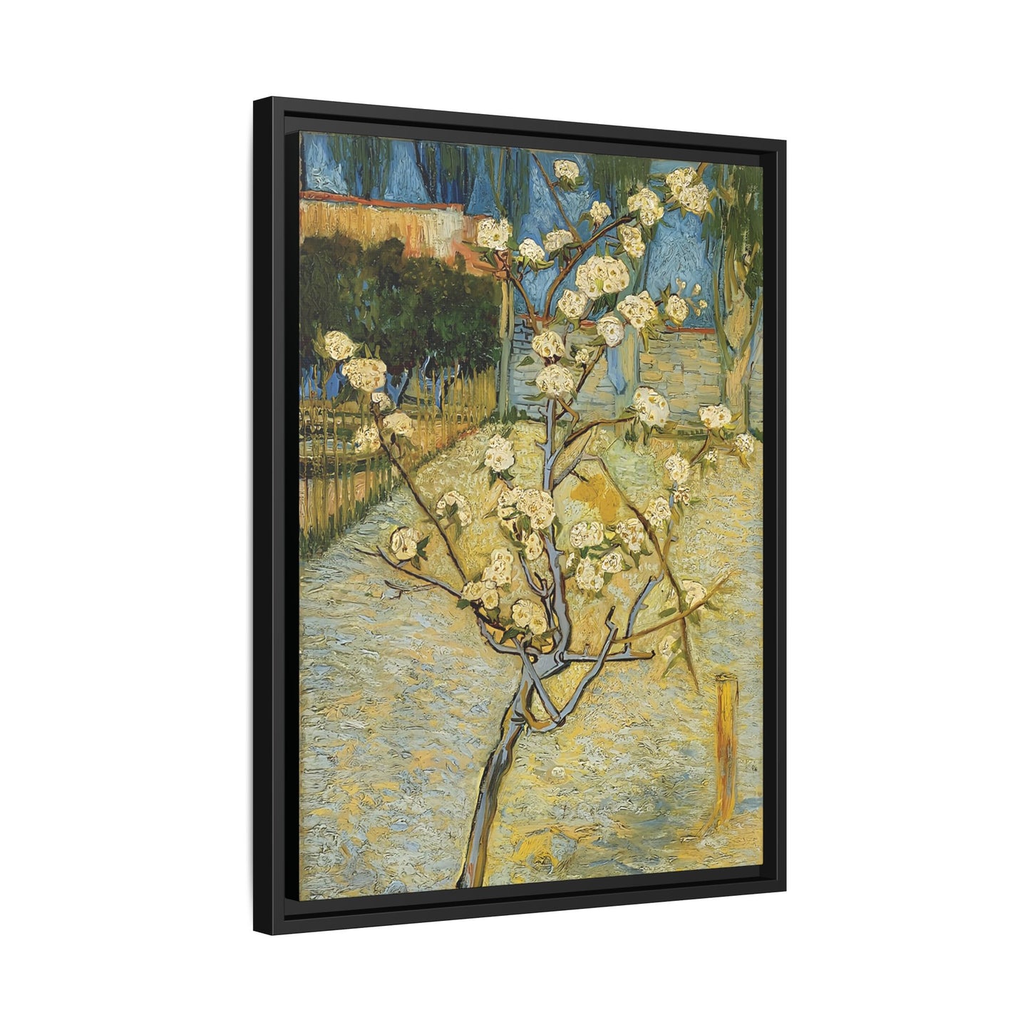 Small pear tree in blossom (1888) by Vincent van Gogh / Toile encadrée sur caisse américaine