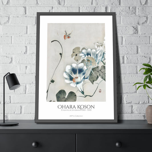 Insects at bindweed (1900 - 1930) by Ohara Koson / Affiche Encadrée série ART's Collection