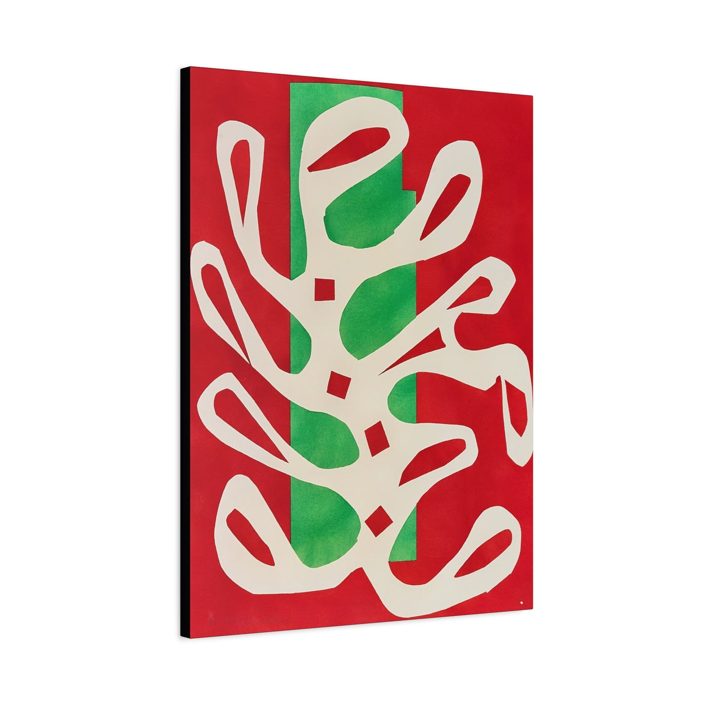 Henri Matisse / Algue blanche sur fond rouge et vert (1947) / Reproduction Fine Art sur Toile /  Epaisseur 3.2 cm - 1.25 inch