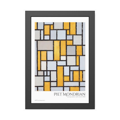 Composition with Grid 1 (1918) by Piet Mondrian / Affiche Encadrée série ART's Collection