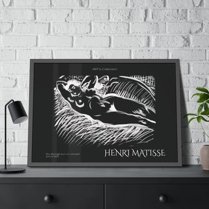 Nu allongé sur un canapé (circa 1927) black édition by Henry Matisse  / Affiche Encadrée série ART's Collection