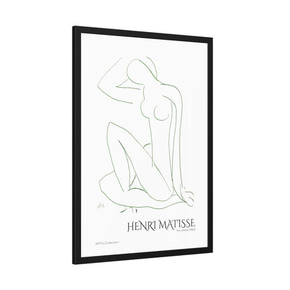 Nu assis (1952) by Henri Matisse version verte / Affiche Encadrée série ART's Collection