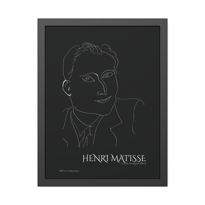 Louis Aragon (1943) black édition by Henri Matisse / Affiche Encadrée série ART's Collection