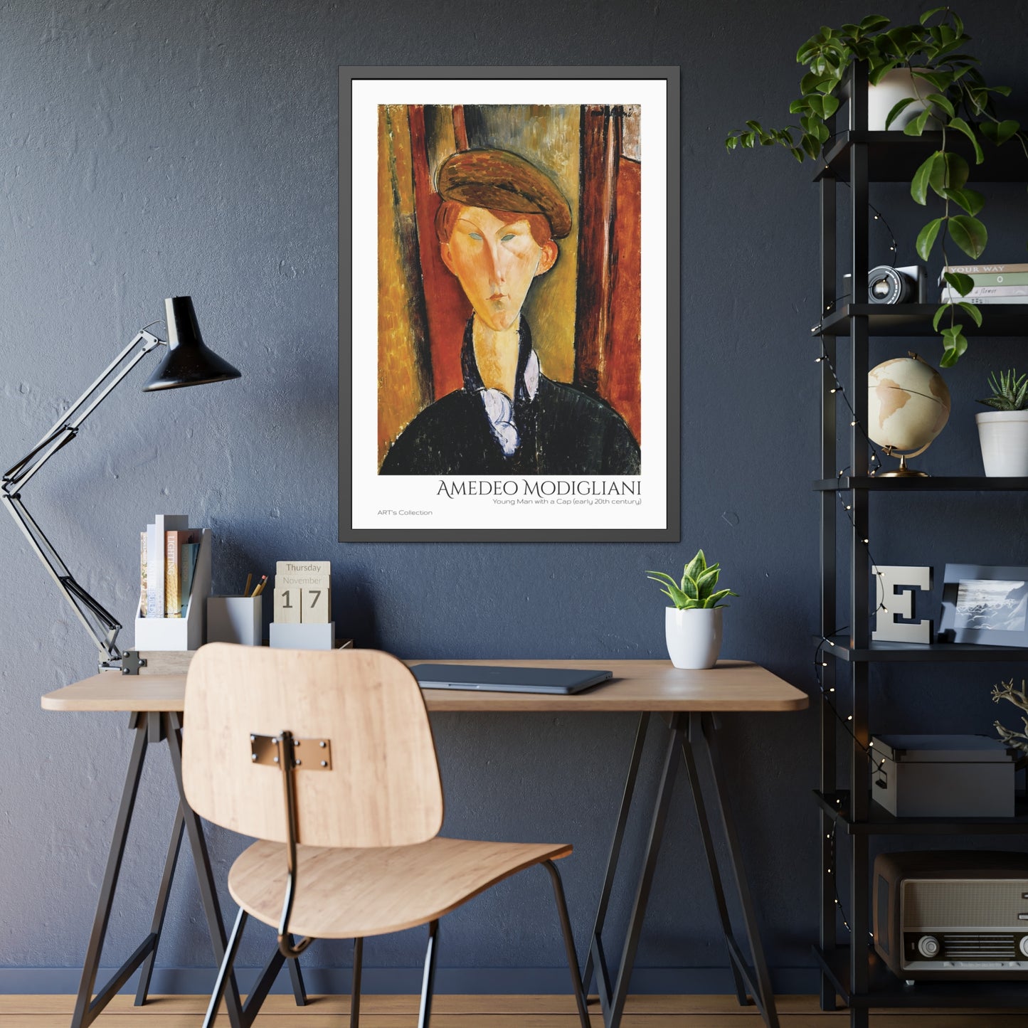 Young Man with a Cap (early 20th century) by Amedeo Modigliani  / Affiche Encadrée série ART's Collection