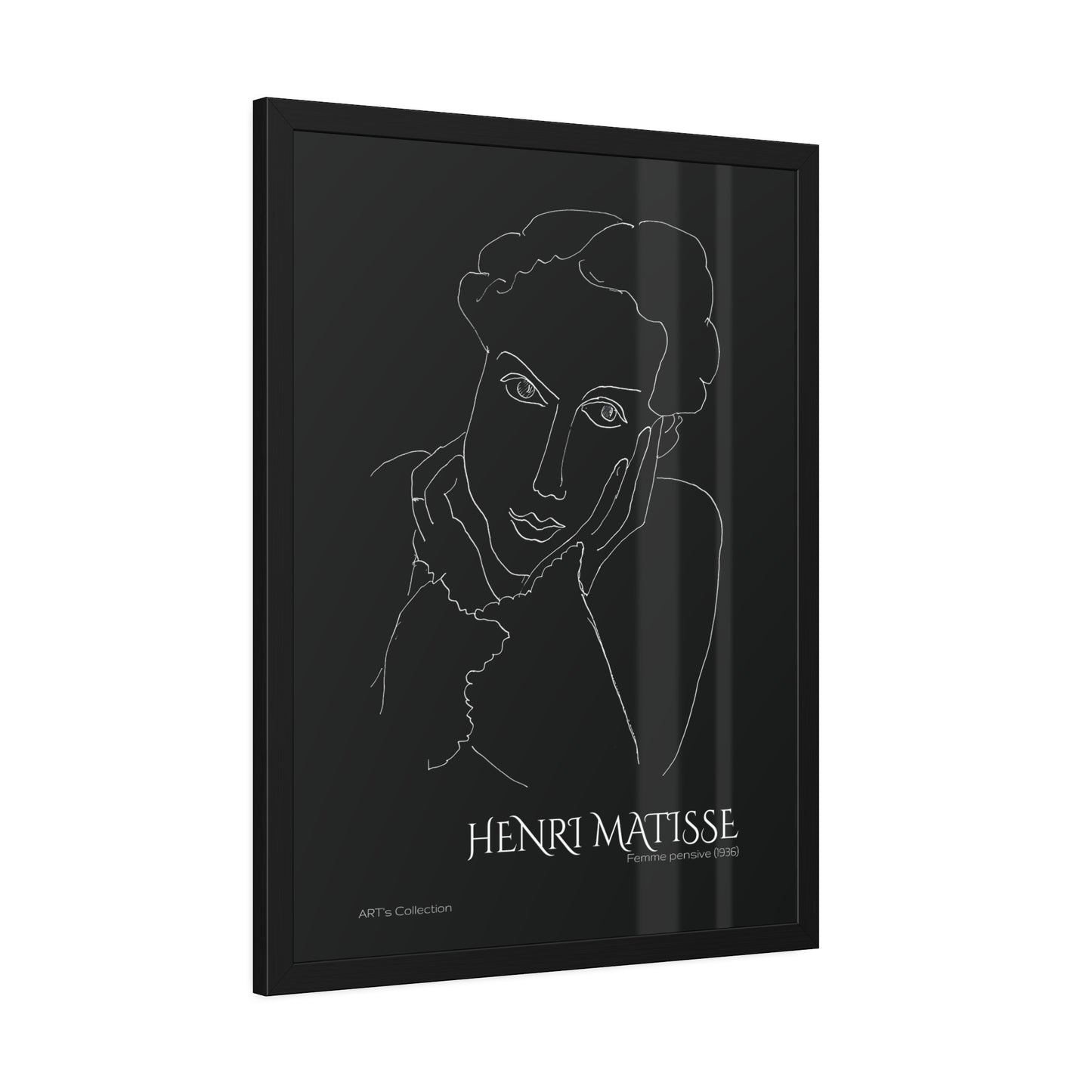 Femme pensive (1936) black édition by Henri Matisse / Affiche Encadrée série ART's Collection