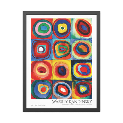 Quadrate mit konzentrischen Ringen (1913) by Wassily Kandinsky / Affiche Encadrée série ART's Collection