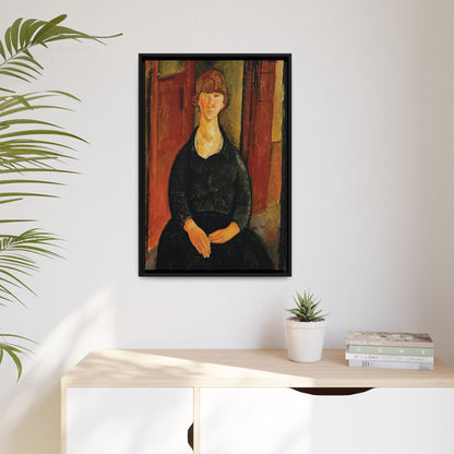 Flower Vendor (1919) by Amedeo Modigliani / Toile encadrée sur caisse américaine