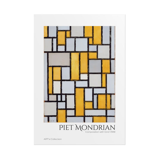 Composition with Grid 1 (1918) by Piet Mondrian / Affiche imprimée - Série ART's Collection