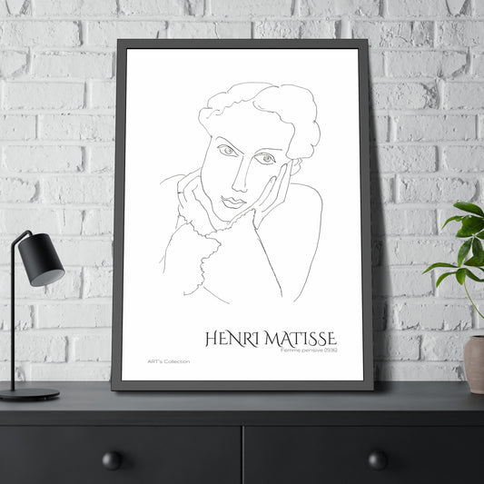 Femme pensive (1936) by Henri Matisse / Affiche Encadrée série ART's Collection