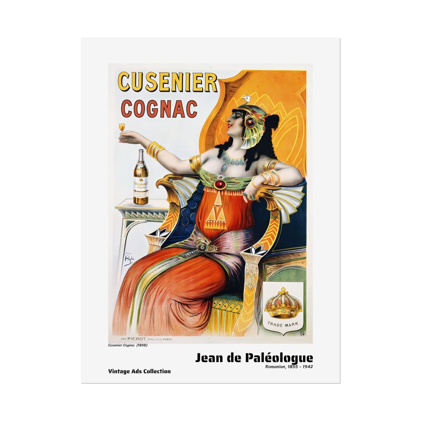 Cusenier Cognac (1898) by Jean de Paléologue / Affiche imprimée - Série Vintage Ads Collection