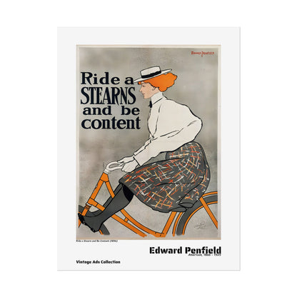 Ride a Stearn and Be Content (1896)  by Edward Penfield / Affiche imprimée - Série Vintage Ads Collection