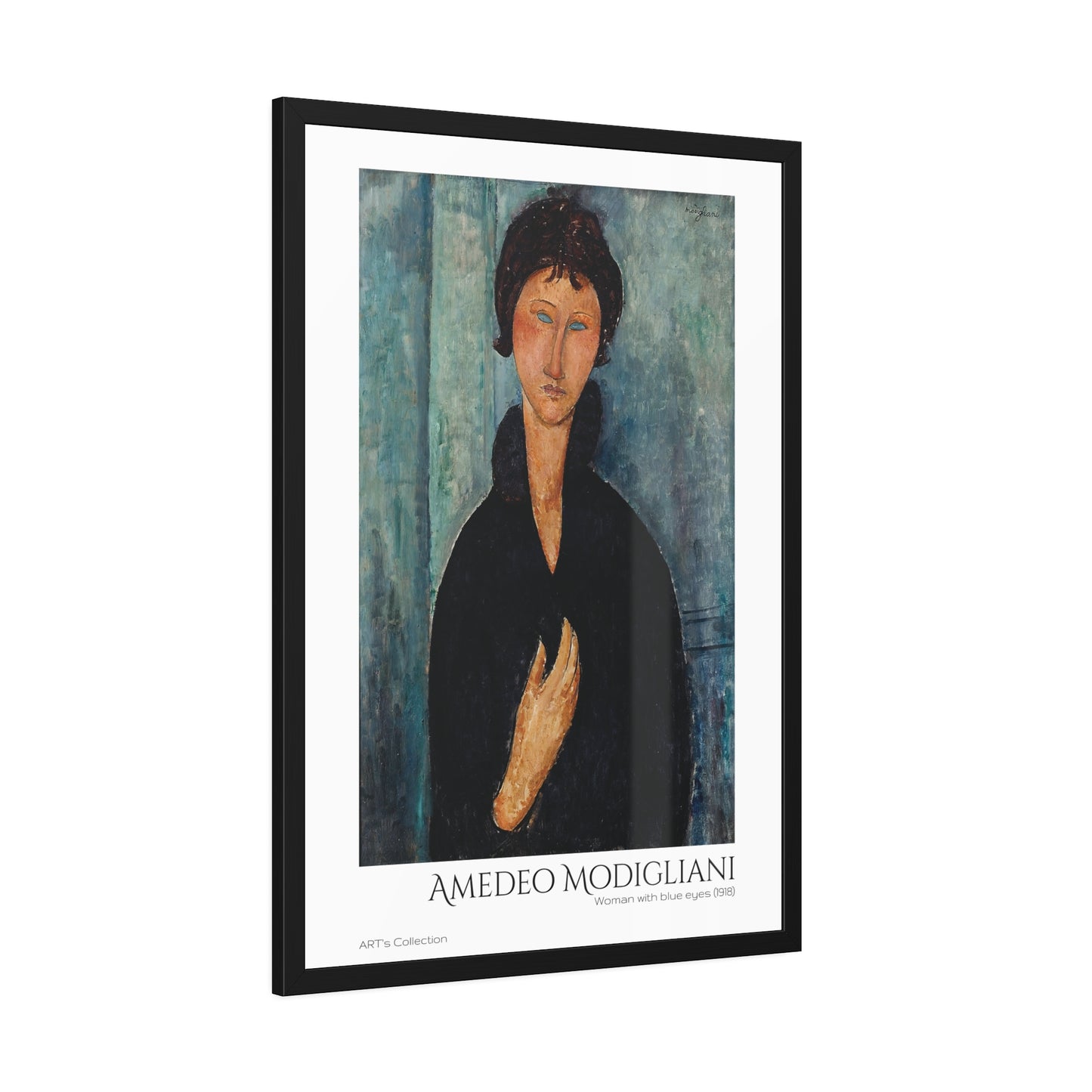 Woman with blue eyes (1918) by Amedeo Modigliani  / Affiche Encadrée série ART's Collection