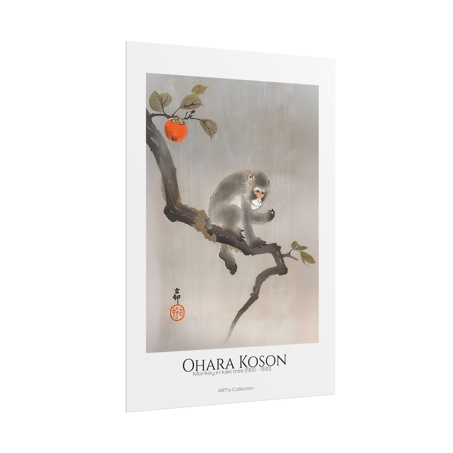 Monkey in kaki tree (1900 - 1930) by Ohara Koson / Affiche imprimée - Série ART's Collection