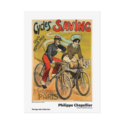 Cycles Saving (circa 1900) by Philippe Chapellier / Affiche imprimée - Série Vintage Ads Collection