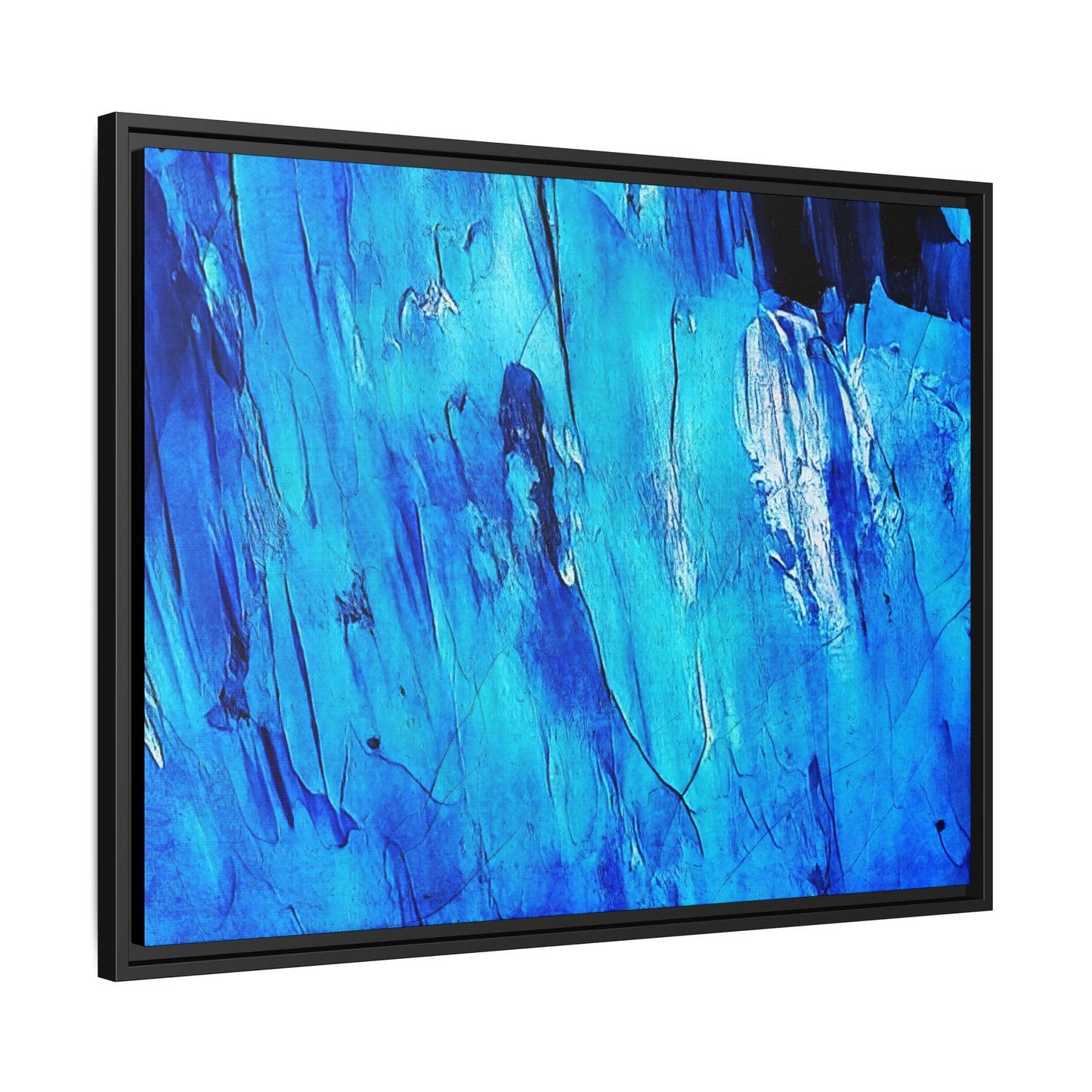 Tableau Intemporel Bleu Electrique "Série Sign Collections" / Toile encadrée sur caisse américaine