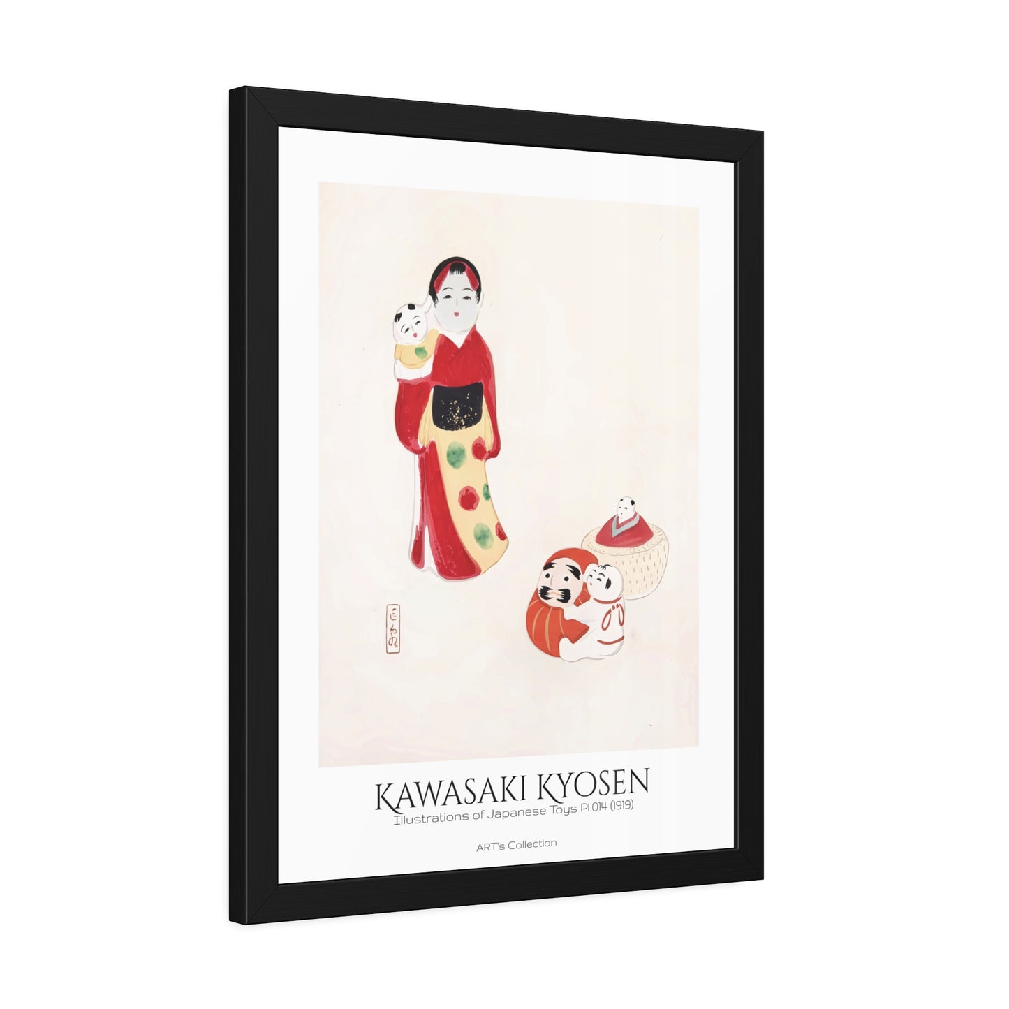 Illustrations of Japanese Toys Pl.014 (1919) by Kawasaki Kyosen / Affiche Encadrée série ART's Collection