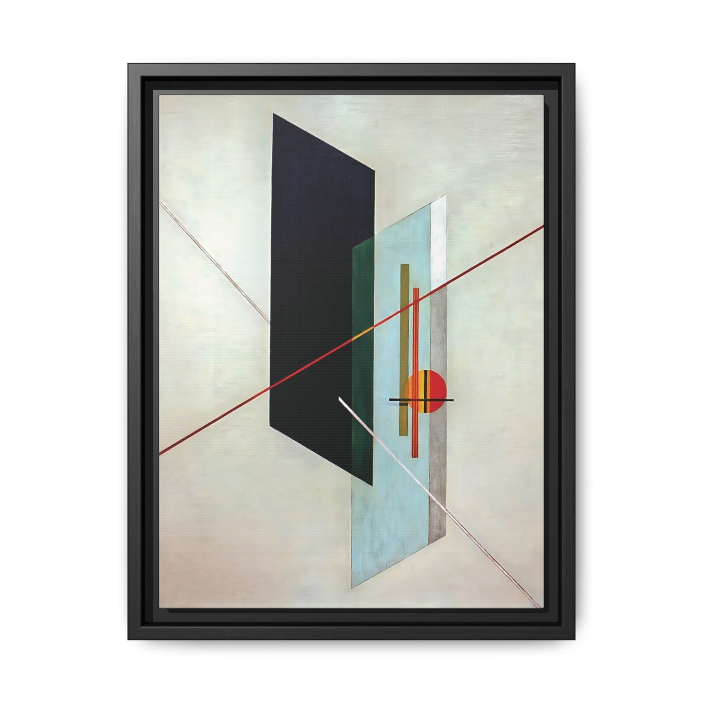A IX (1923) by László Moholy-Nagy  / Toile encadrée sur caisse américaine