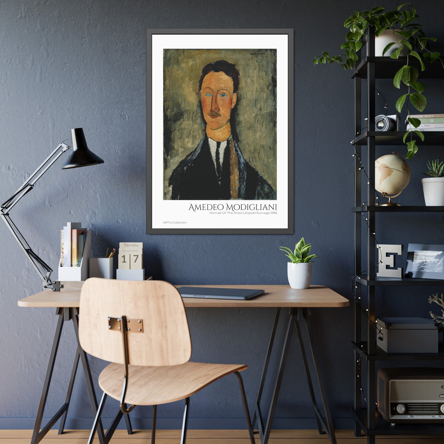 Portrait Of The Artist Léopold Survage (1918) by Amedeo Modigliani  / Affiche Encadrée série ART's Collection