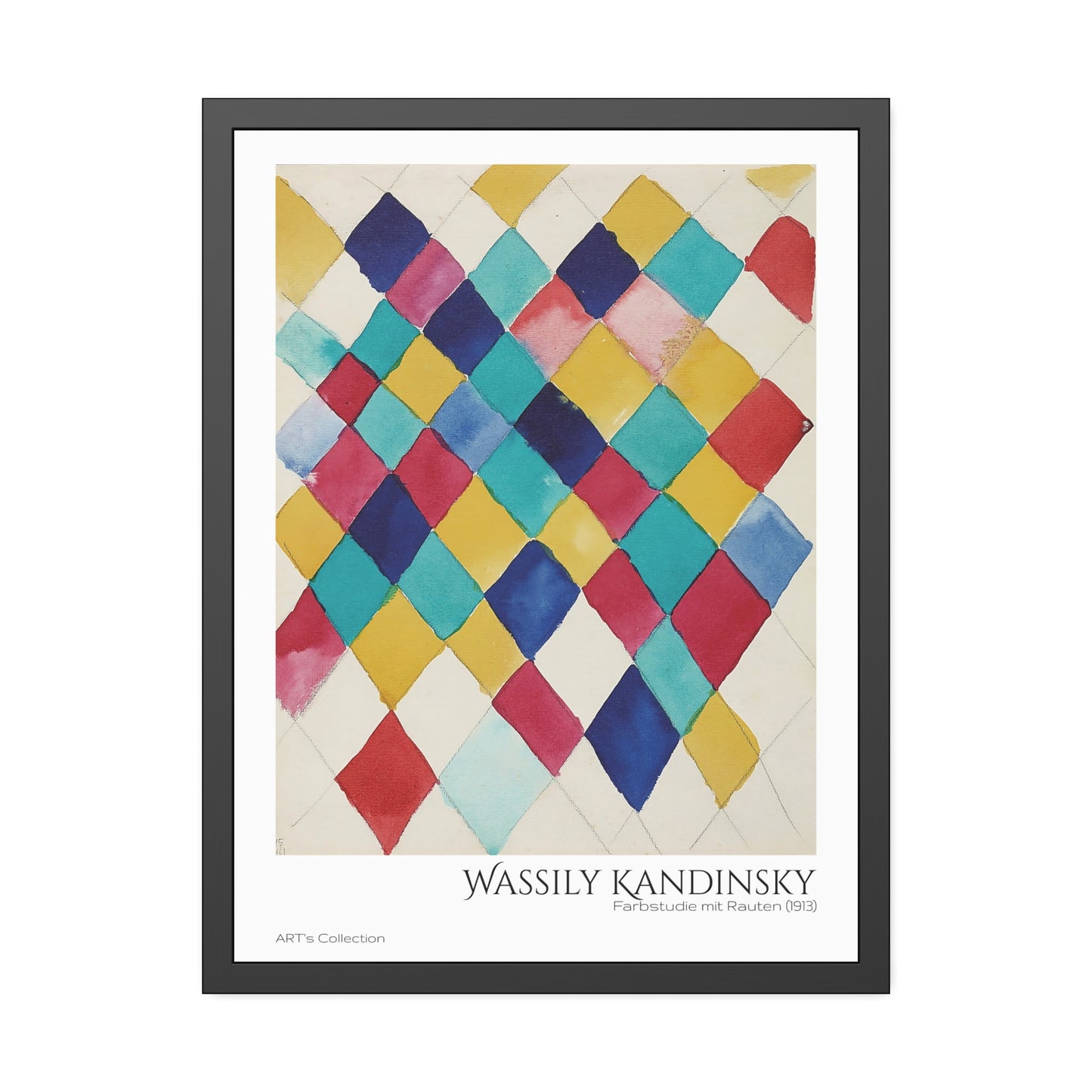 Farbstudie mit Rauten (1913) by Wassily Kandinsky / Affiche Encadrée série ART's Collection