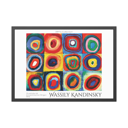 Quadrate mit konzentrischen Ringen (1913) by Wassily Kandinsky / Affiche Encadrée série ART's Collection