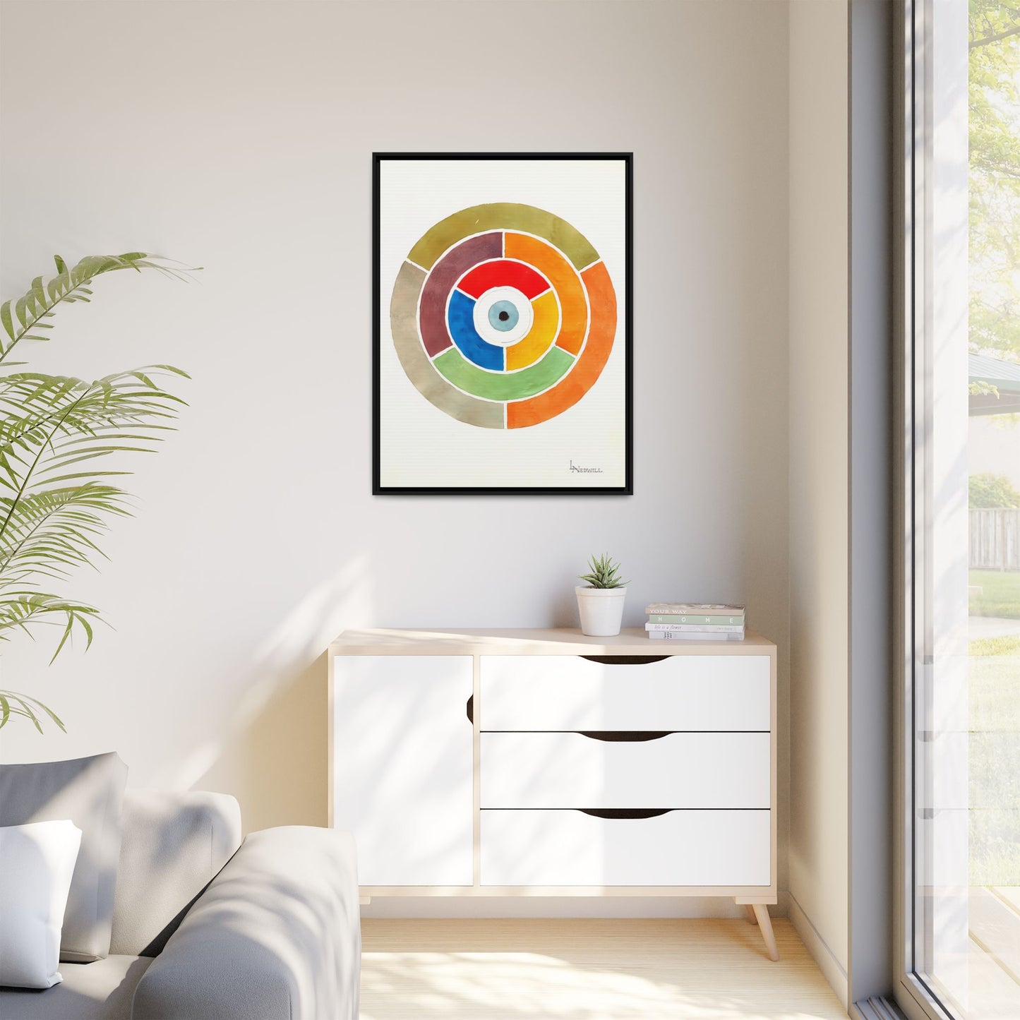 Disc Showing Primary, Secondary and Tertiary Colors (ca 1900)  by Elizabeth A. Nedwill  / Toile encadrée sur caisse américaine