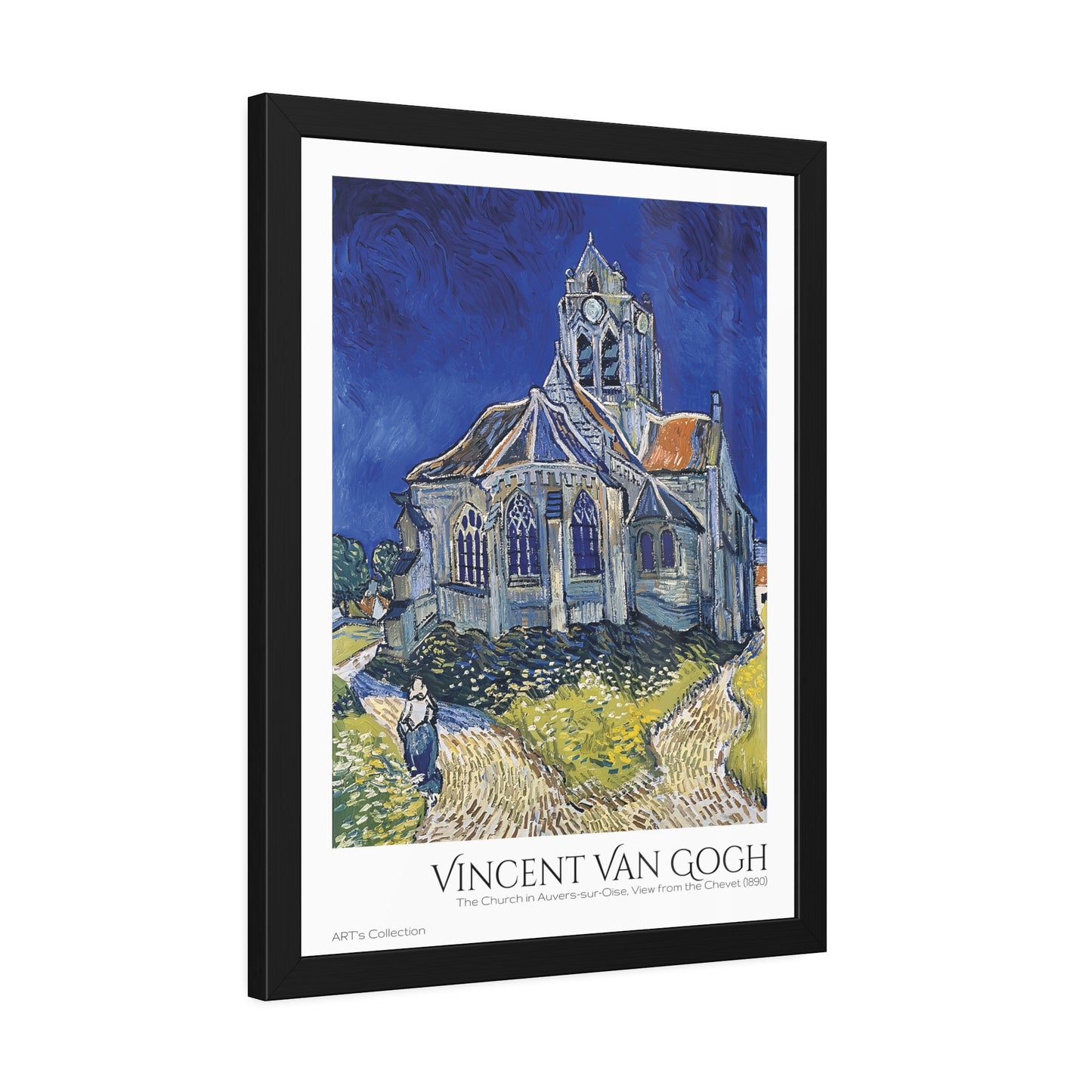 The Church in Auvers-sur-Oise, View from the Chevet (1890)  by Vincent Van Gogh / Affiche Encadrée série ART's Collection