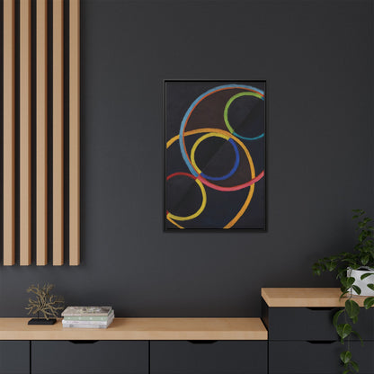 Relief noir avec des cercles de couleur  by Robert Delaunay  / Toile encadrée sur caisse américaine