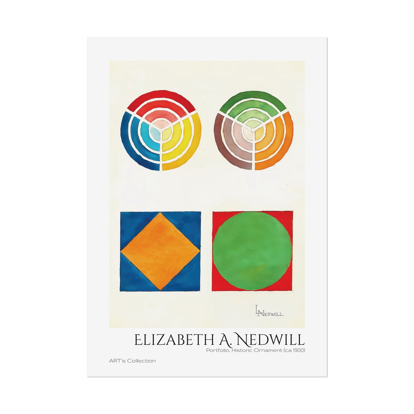 Portfolio, Historic Ornament (ca 1900) by Elizabeth A. Nedwill / Affiche imprimée - Série ART's Collection